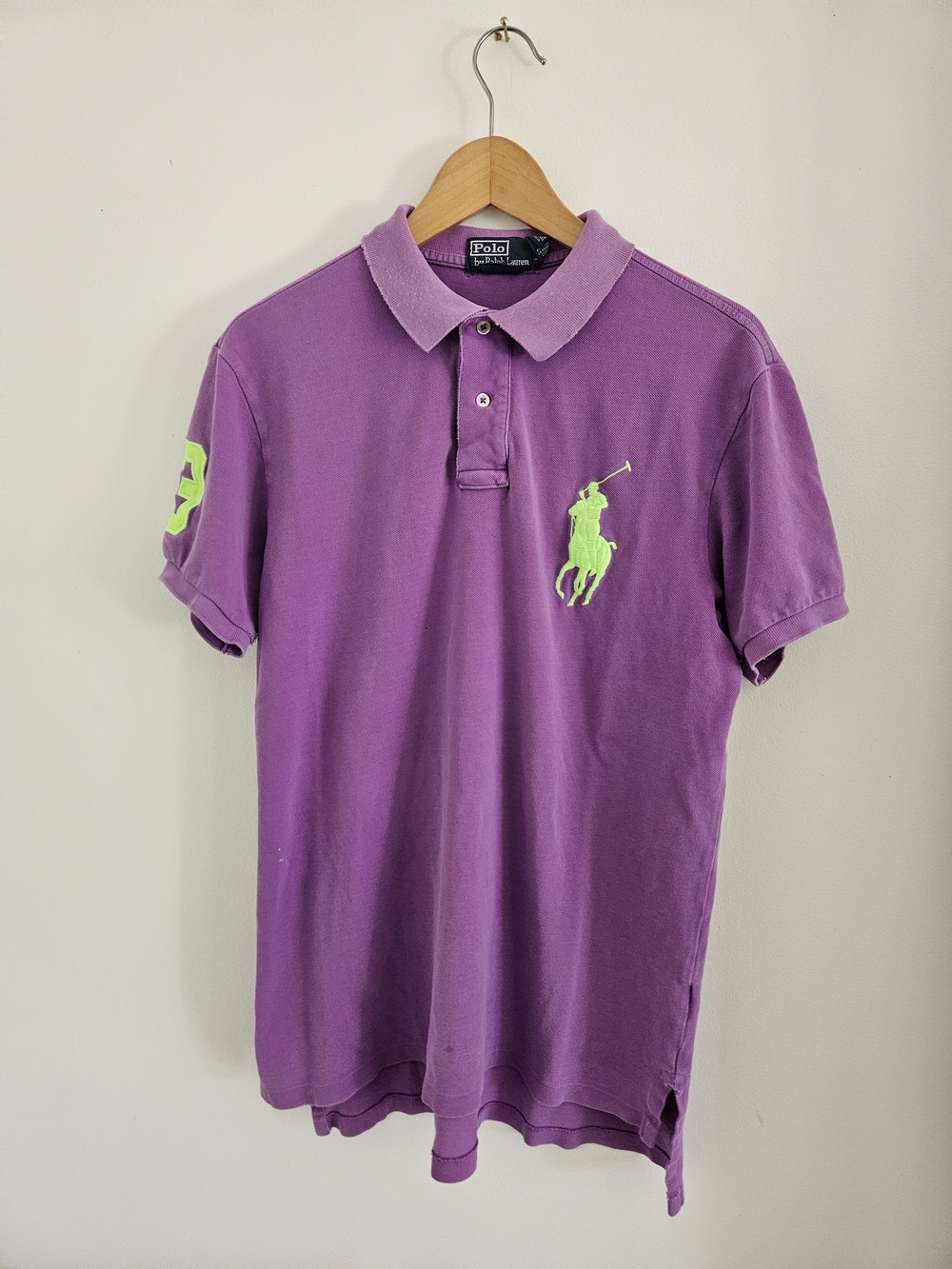 Vintage Polo Ralph Lauren Purple Polo Shirt Mens Large Big Pony